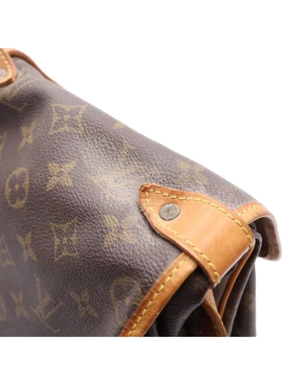 Louis Vuitton Monogram Saumur 35 Shoulder Bag Brown Leather Gold